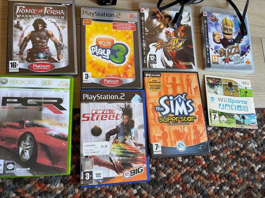 Diverse Spellenbundel: Xbox 360, PS2, Wii - Actie, Sport, Si, Spelcomputers en Games, Gebruikt, Overige genres, Eén computer, Ophalen of Verzenden