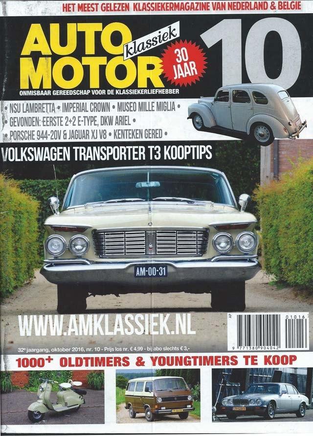 AMK 10 2016 : Imperial Crown - NSU Lambretta - Jaguar E Type, Boeken, Auto's | Folders en Tijdschriften, Gelezen, Algemeen, Ophalen of Verzenden