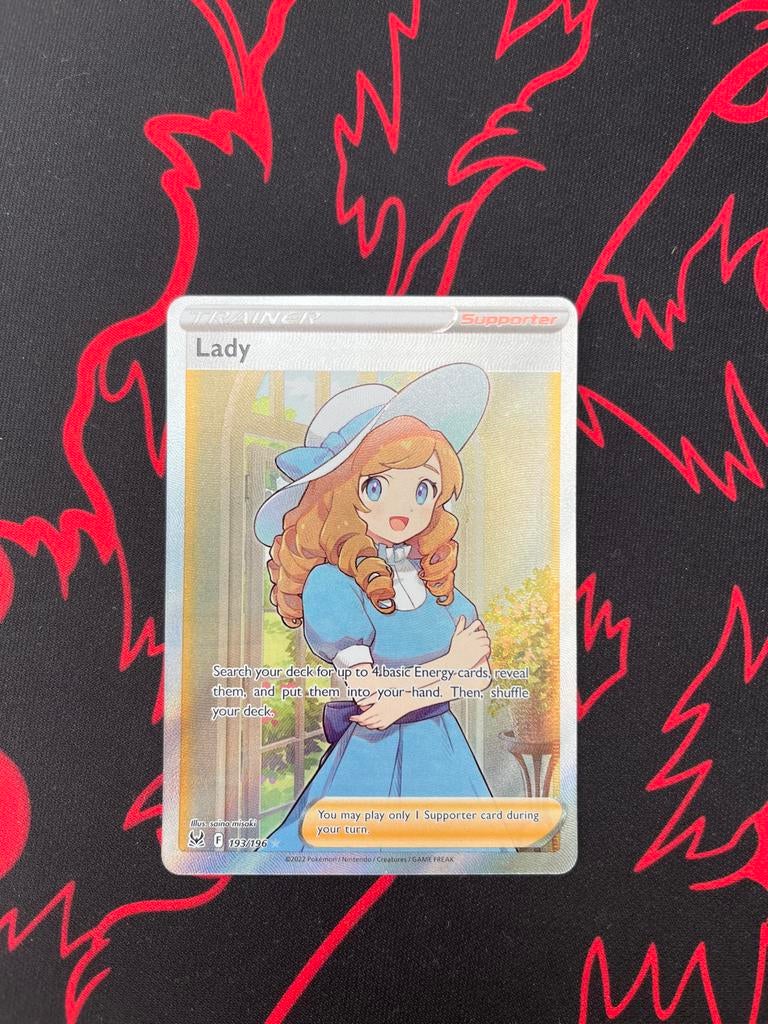 Lady 193/196 Full Art Trainer Supporter Pokémon Kaart, Ophalen of Verzenden, Zo goed als nieuw, Losse kaart, Foil