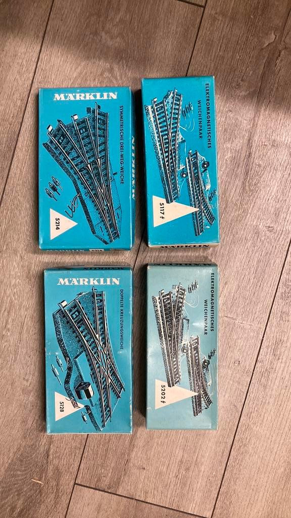 Marklin rails wissels 3wegwissel en kruiswissel, Hobby en Vrije tijd, Modeltreinen | H0, Gebruikt, Rails, Wisselstroom, Märklin