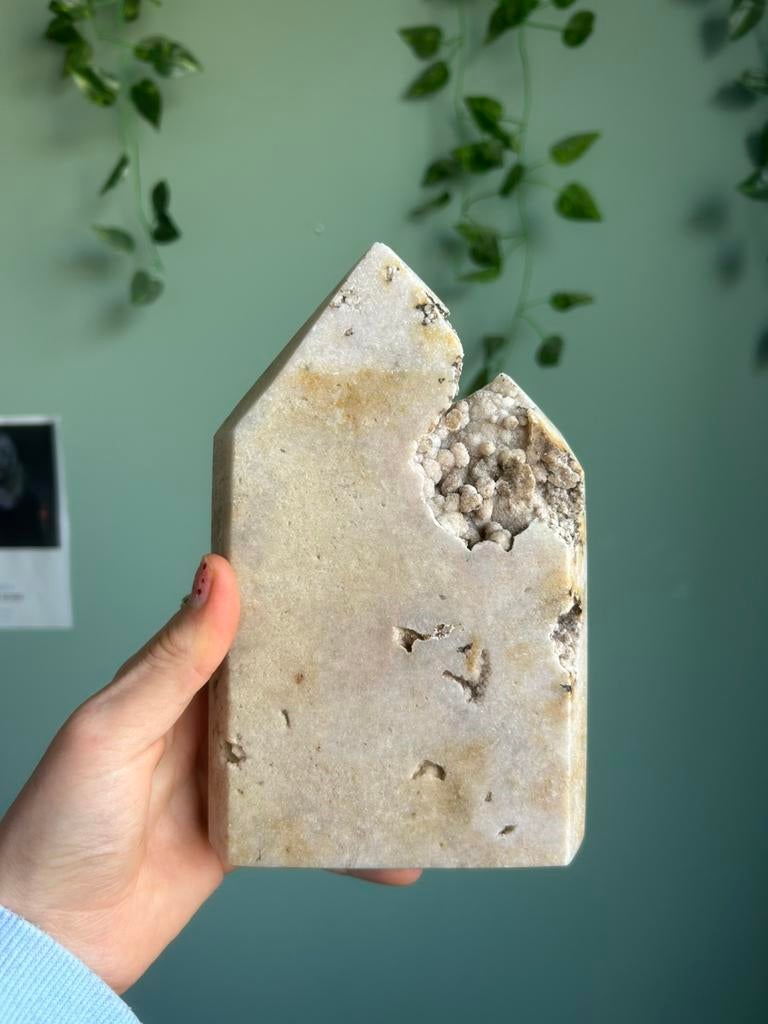 Roze amethist toren - 934 gram - xxl, Ophalen of Verzenden, Mineraal