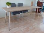 eettafel, eiken, oliewit, Eikenhout, 200 cm of meer, Zo goed als nieuw, Vijf personen of meer