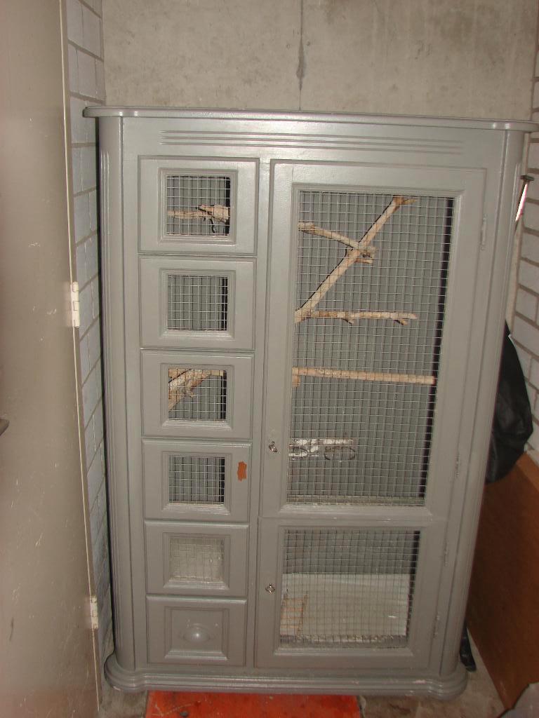 grote houten vogelkooi, Ophalen, Gebruikt, Hout, Vogelkooi