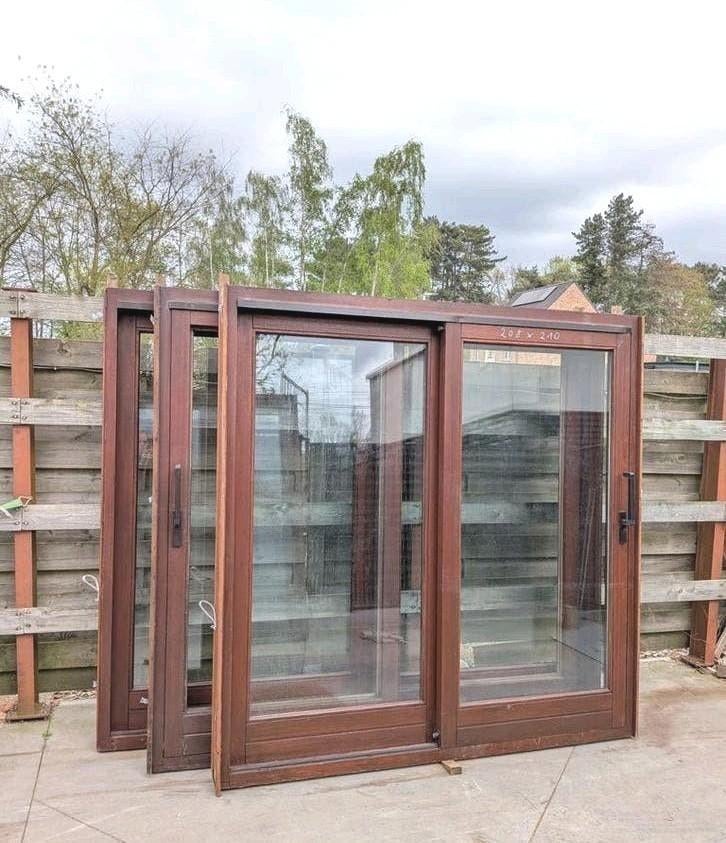 Prachtige SCHUIFPUIEN 3 Stuks Hardhout !!!, Ophalen, Gebruikt, 225 cm of meer, 150 tot 225 cm