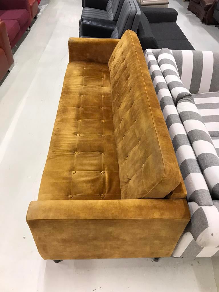 Oker gouden bank 3/4 zits, Ophalen of Verzenden