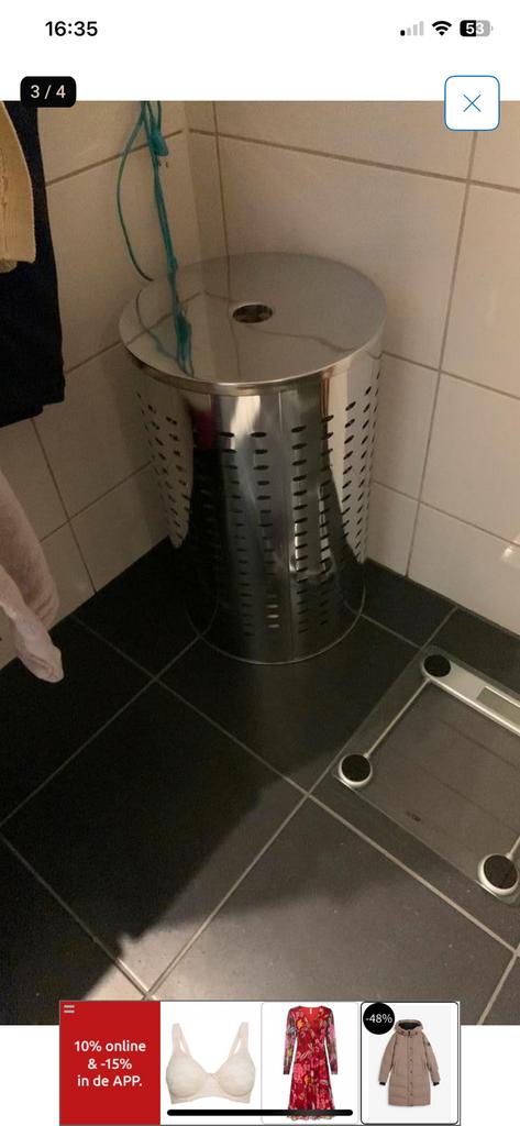 Mooie wasmand groot, Huis en Inrichting, Badkamer | Badkamermeubels, Ophalen, Overige typen, 50 tot 100 cm, Zo goed als nieuw