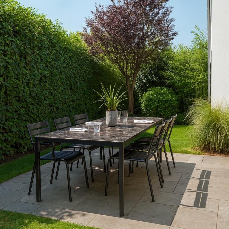 HPL horeca terras tafelbladen zwart marmer 220x90cm  36, Ophalen, Nieuw, 50 tot 100 cm, Minder dan 100 cm