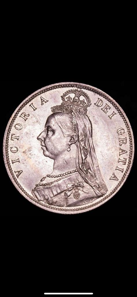1/2 Crown 1887 Great Britain Victoria Jubilee Head zilver, Ophalen of Verzenden, Overige landen, Zilver