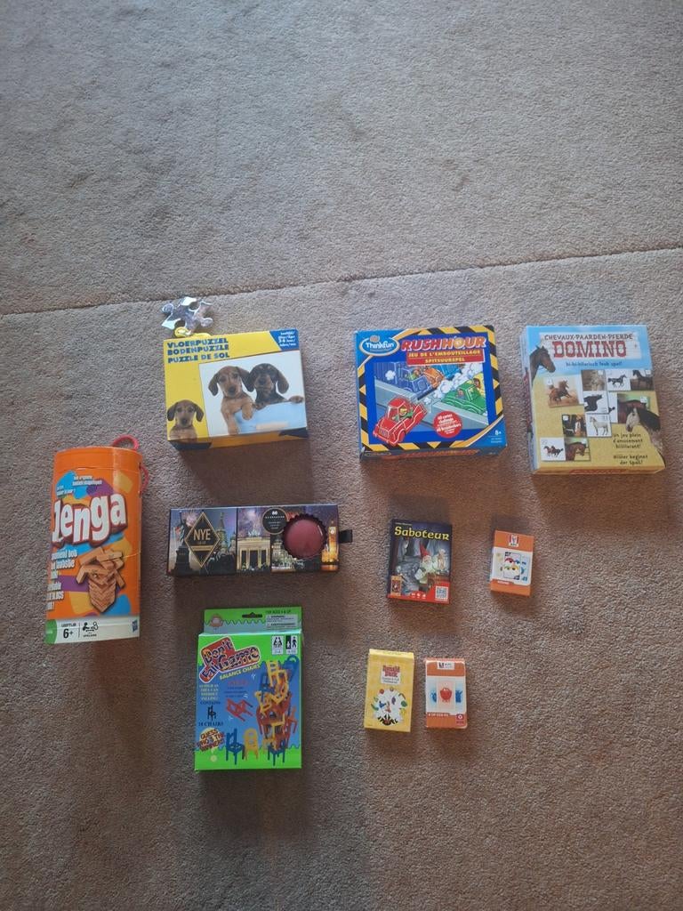 Diverse spellen en een puzzel, Ophalen
