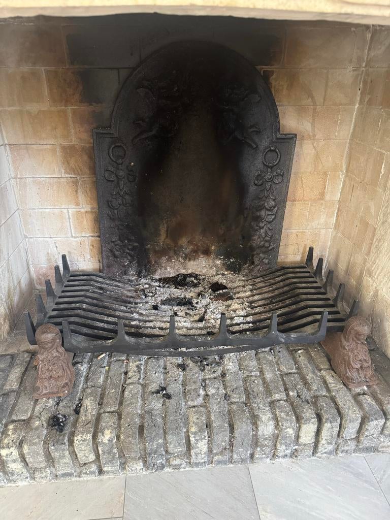 Haardrek, achterplaat en haardblokken, Ophalen, Gebruikt, Inbouwhaard, Houthaard