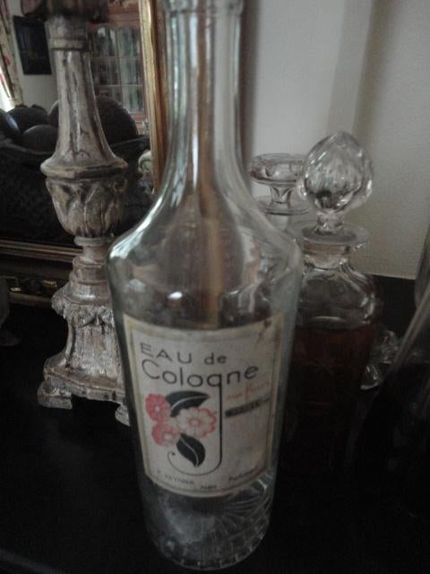 antieke EAU de COLOGNE FLES, 30 cm, STER patroon/ parfumfles, Ophalen of Verzenden
