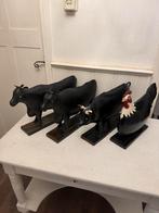 Set van 4 spaarpotten: 3 koeien en 1 kip, Verzamelen, Spaarpotten, Ophalen of Verzenden, Gebruikt, Overige materialen, Dier