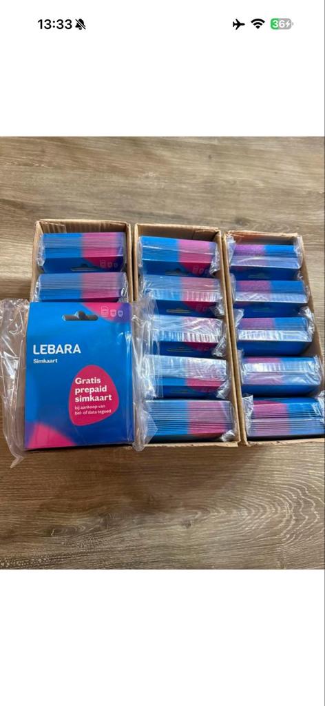 Lebara Simkaarten - Nieuw! GROTE AANTALLEN, Ophalen of Verzenden, Nieuw, Overige providers, Simkaart