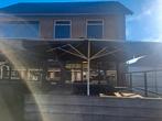 2x horeca parasol met voet 4x4, Ophalen of Verzenden, Minder dan 1 meter, Parasolvoet