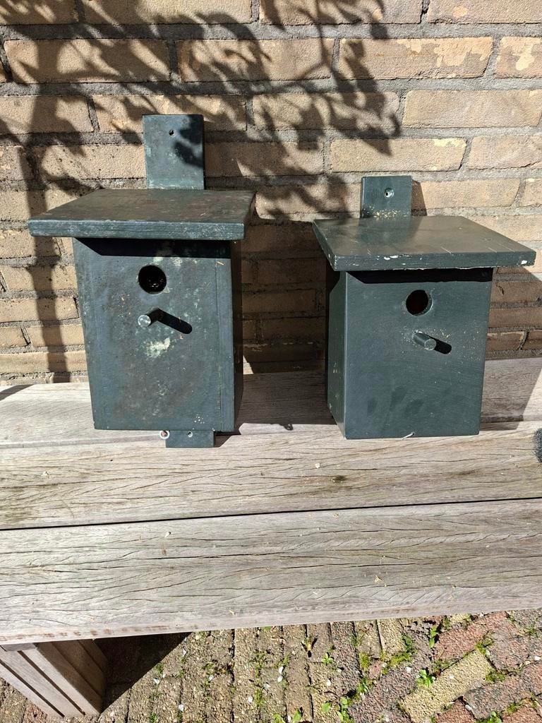 Houten vogelhuisjes (koolmees), Ophalen of Verzenden