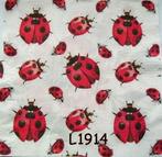 Servetten decoupage/bullet journal* Lieveheersbeestjes L1914, Verzenden, Nieuw