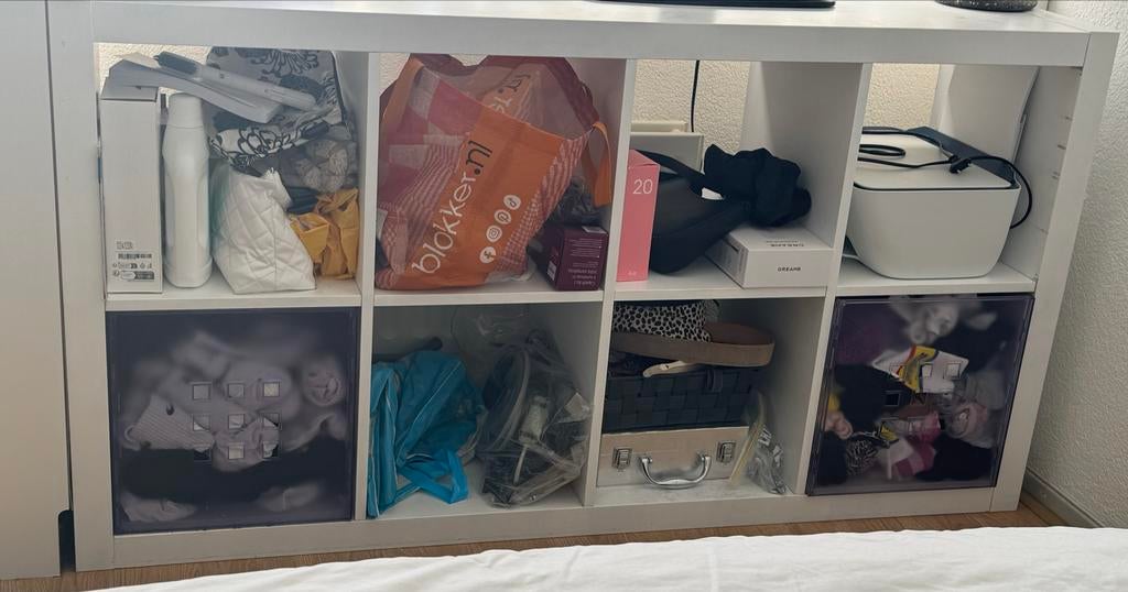 IKEA Kallax kast 2x4 vakken met 2 bakken, Ophalen, Gebruikt