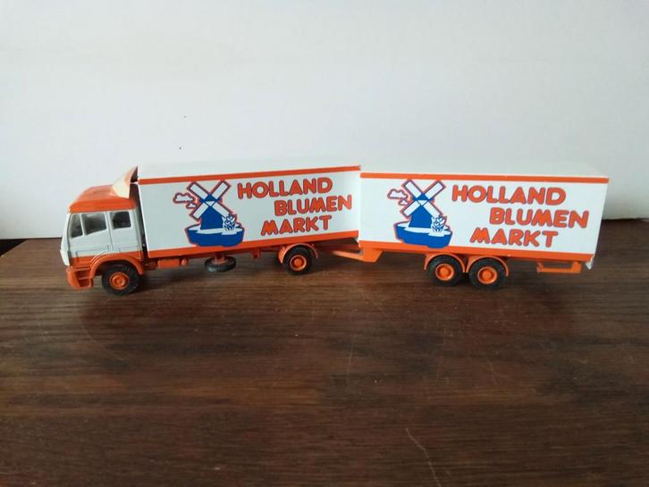 Lion Car Holland Bloemen Markt vrachtwagen met aanhanger, Hobby en Vrije tijd, Modelbouw | Auto's en Voertuigen, Ophalen of Verzenden