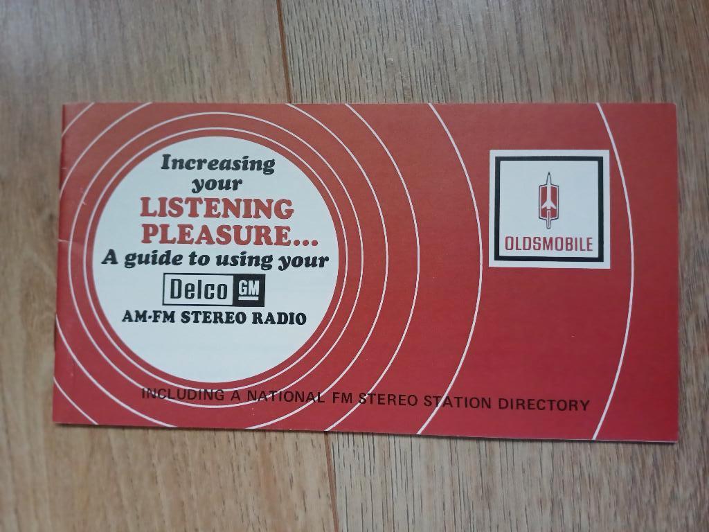 Oude Oldsmobile Delco AF-FM sterio radio handleiding, Ophalen of Verzenden, Zo goed als nieuw, Overige merken