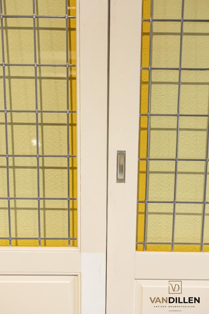 Oude ensuite deuren glas in lood, groot! Unieke set, Doe-het-zelf en Verbouw, Deuren en Horren, 120 cm of meer, Binnendeur, Ophalen of Verzenden