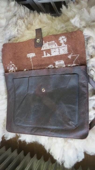 Keecie, leren tas, model Head Office, bruin, 37x29cm, Verzenden, Gebruikt, Bruin, Overige typen