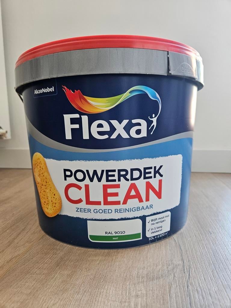 Flexa Powerdek Clean RAL 9010 Muurverf, Ophalen, Wit