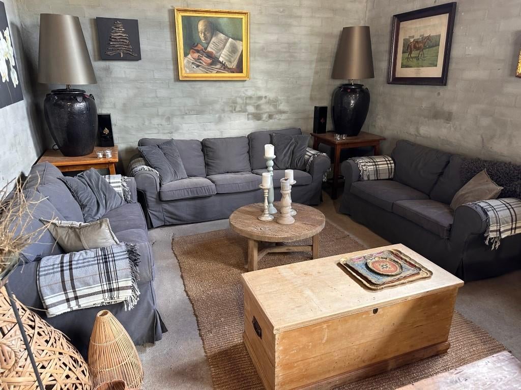 1x 3-zits + 2x 2-zits banken, Huis en Inrichting, Ophalen, Gebruikt, Tweepersoons, 75 tot 100 cm