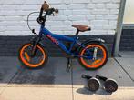 Supermooie vrijwel nieuwe Amigo fiets blauw oranje 14 inch, Ophalen, Zo goed als nieuw, Minder dan 16 inch, Zijwieltjes