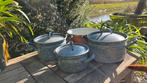 4-delige retro emaille pannen set, Huis en Inrichting, Keuken | Potten en Pannen, Ophalen, Gebruikt, Overige materialen, Pannenset
