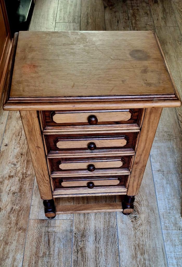 Eiken ladenkast   bijzet tafel kastje, Huis en Inrichting, Ophalen, 25 tot 50 cm, 50 tot 100 cm, Minder dan 100 cm