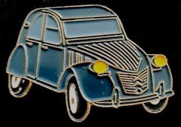 Citroën 2CV- staalblauw pin-gelakt, Verzenden, Nieuw, Transport, Speldje of Pin