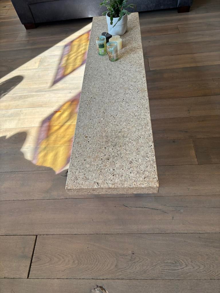 Salontafel kurk 150x35x32 cm, Ophalen, Overige materialen, Gebruikt, 100 tot 150 cm
