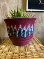 Vintage jaren 70 bordeauxrode bloempot, ?, Zo goed als nieuw, ?, ?