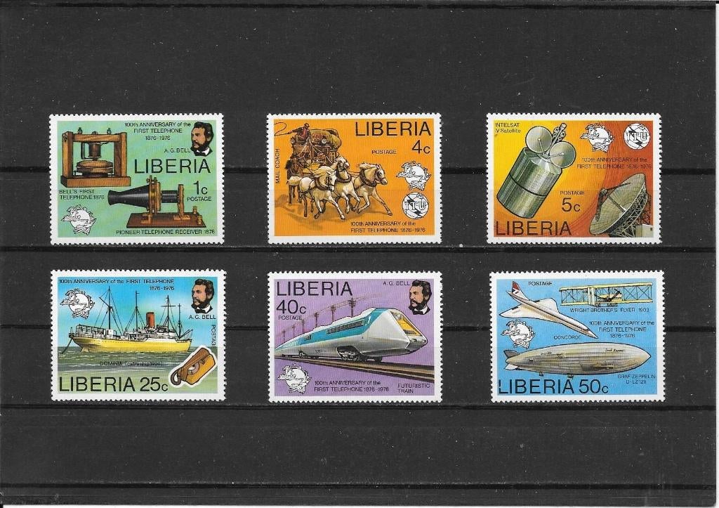 Liberia 100 jaar telefoon, Ophalen of Verzenden, Overige landen, Postfris