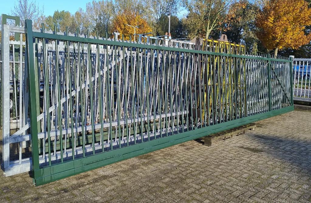 schuifpoort HB schuifhek 9 mtr. lang, 6,90 mtr. doorgang, Tuin en Terras, Tuinpoorten, Ophalen, Staal, 200 cm of meer, Schuifpoort