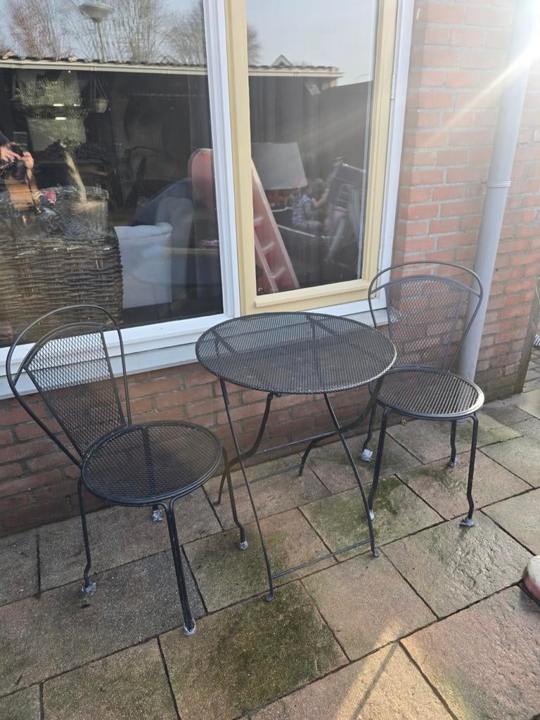 Leuk 3 delig bistro setje, Ophalen, Overige materialen, 2 zitplaatsen