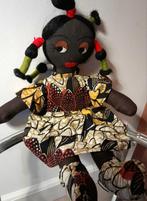 Donkere lappenpop Vintage 48 cm, Ophalen of Verzenden, Zo goed als nieuw, Pop