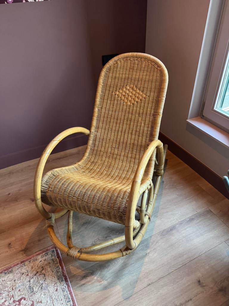 Schommelstoel rotan, Ophalen, Gebruikt, Rotan