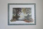 Mooie lijst van Reint Withaar - bomen aan rivier, Ophalen, 50 tot 75 cm, Zo goed als nieuw, Schilderij