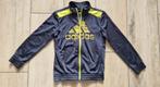 128 Zgan! Adidas trainingsjasje, antraciet/lime (j/m), Kinderen en Baby's, Kinderkleding | Maat 128, Ophalen of Verzenden, Zo goed als nieuw