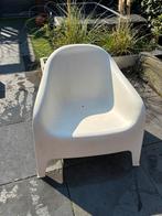 Witte kunststof fauteuil voor de tuin, Ophalen of Verzenden, Gebruikt, Kunststof