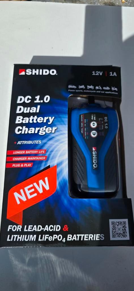 Shido DC 1.0 Dual Acculader voor Lithium en Loodaccu's, Motoren, Accessoires | Onderhoudsmiddelen, Ophalen of Verzenden