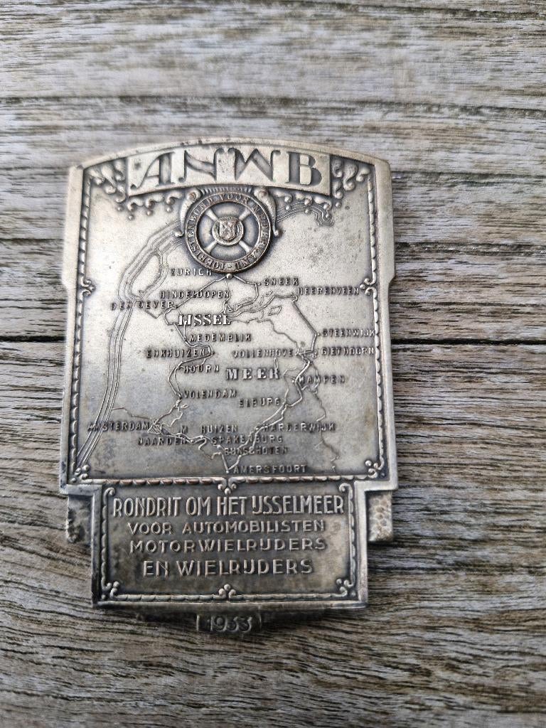 medaille anwb art deco ijsselmeer 1933, Verzenden, Overige materialen, Nederland