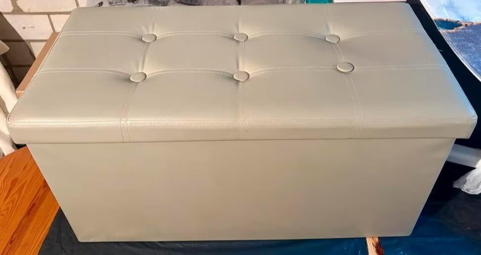 Voetbank met opbergruimte, Minder dan 50 cm, Gebruikt, Vierkant, 75 tot 100 cm