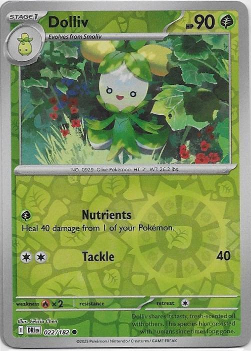 Destined Rivals,  Dolliv [reverse] 22/182, Hobby en Vrije tijd, Verzamelkaartspellen | Pokémon, Nieuw, Losse kaart, Verzenden