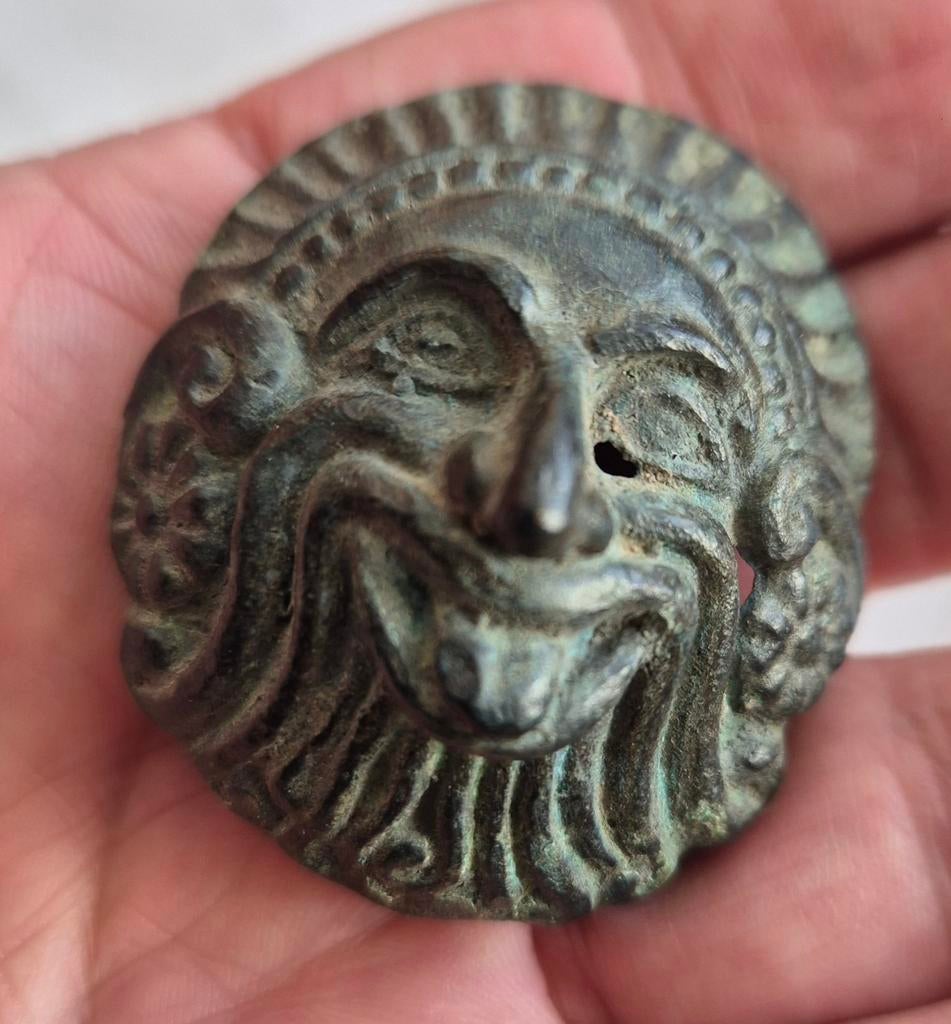 Middeleeuws theater masker brons bodemvondst, Antiek en Kunst, Antiek | Koper en Brons, Ophalen of Verzenden, Brons