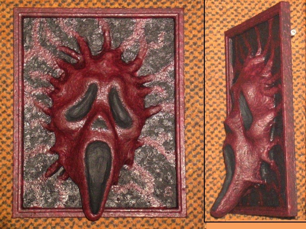 Ghost Face, unieke spooky wandecoratie, full reliëf Horror, Ophalen of Verzenden, Nieuw