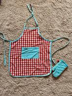 Kinder schort en ovenwant set - Rood/wit.Nieuwstaat, Ophalen of Verzenden, Zo goed als nieuw