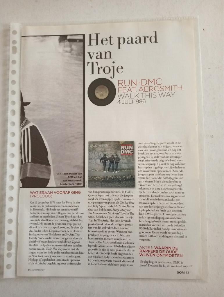 Run DMC artikel, Verzamelen, Tijdschriften, Kranten en Knipsels, Ophalen of Verzenden, 1980 tot heden, Knipsel(s)