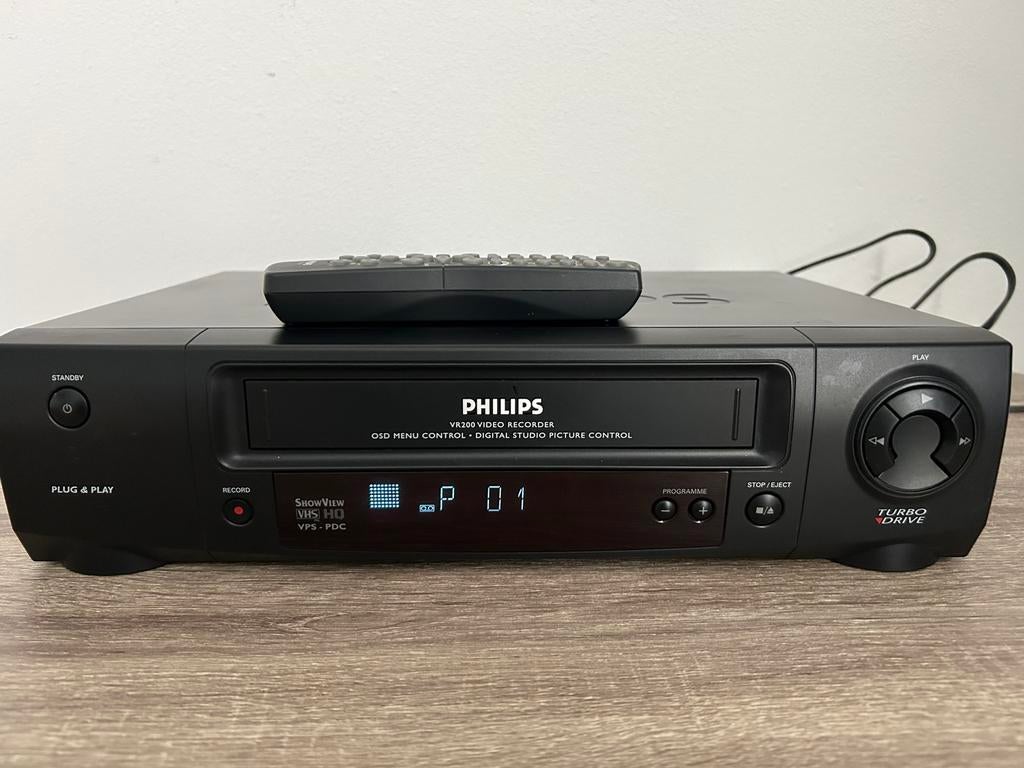 Philips VHS videorecorder+afstandsbediening, Ophalen of Verzenden, Zo goed als nieuw